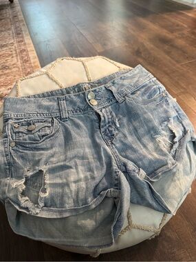 Light Blue Distressed Denim Women’s Shorts